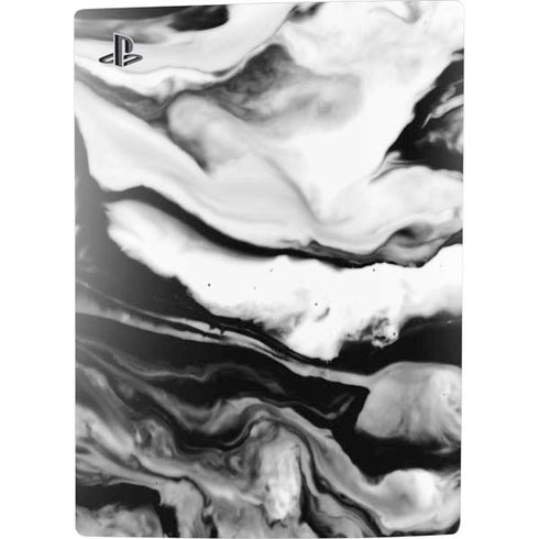 Black and White Marble Ink PS5 Digital Edition Console Skin